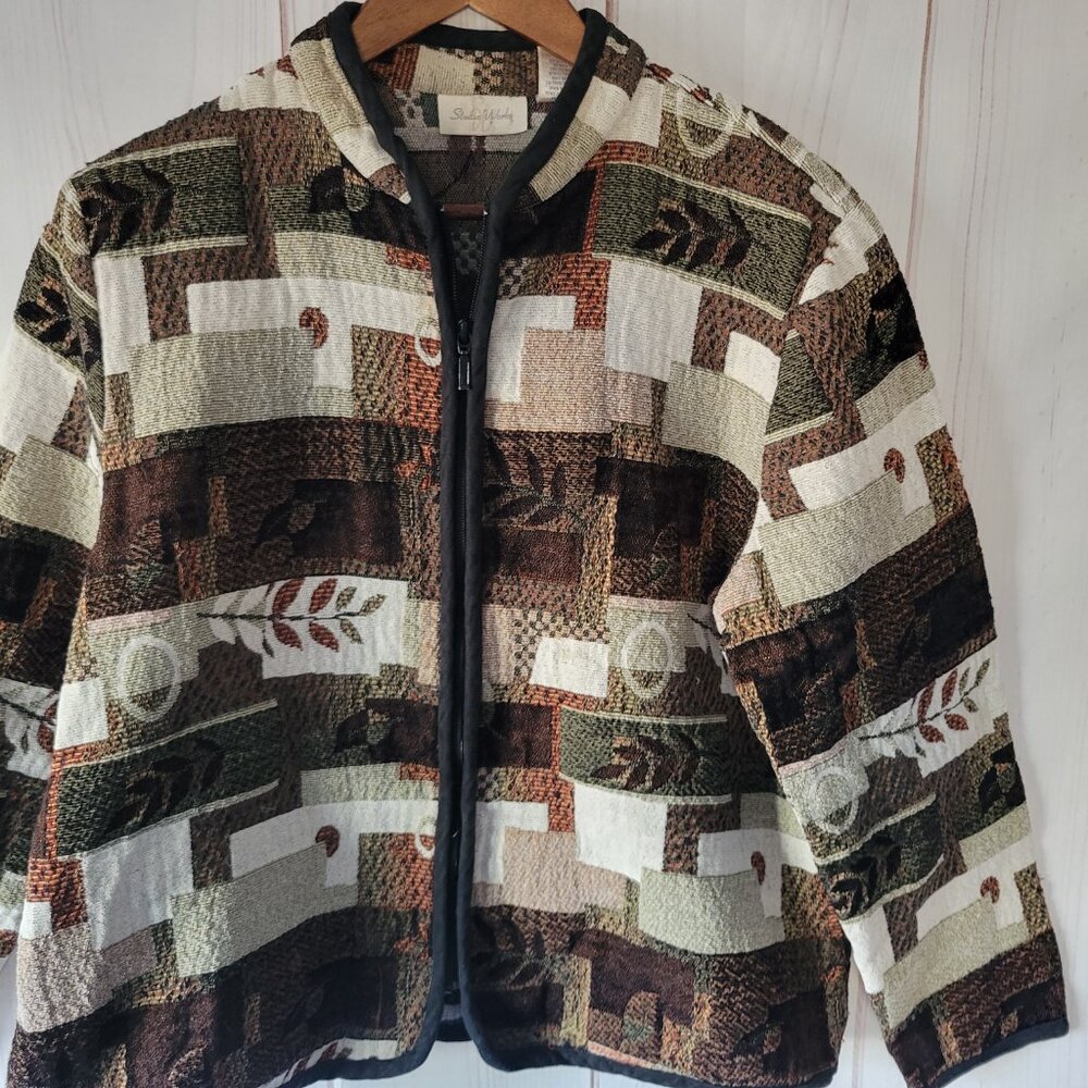 Vintage Studio Works Patchwork Jacket, Zip-Up Wom… - image 2